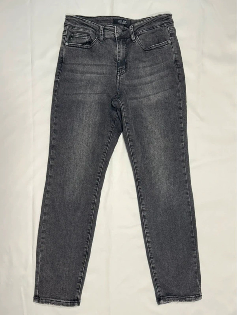 Judy Blue Boyfriend Jeans Gray High Rise Stretch Size 5/27
